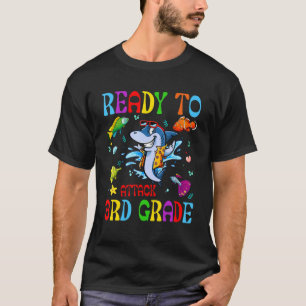 Ready To Attack 3rd Grade Funny Shark Sunglasses S T-Shirt