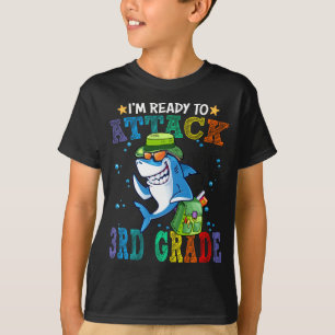 Ready To Attack 3rd Grade Shark Back School T-Shirt