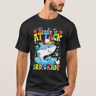 Ready To Attack 3rd Grade Shark Back To School Boy T-Shirt