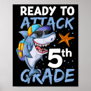 Ready To Attack 5th Grade Apparel, Back To School Poster