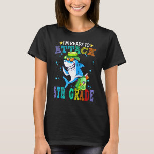 Ready To Attack 5th Grade Shark Back To School Sea T-Shirt