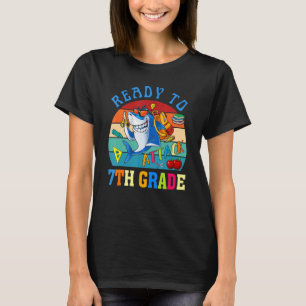 Ready To Attack 7th Grade Shark Back To School Boy T-Shirt