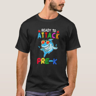 Ready To Attack Pre K Shark Back To School Boys Ki T-Shirt