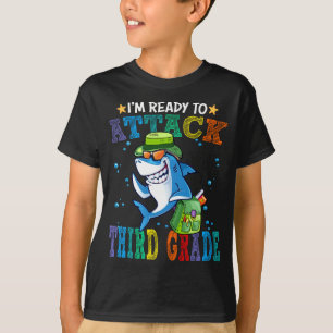 Ready To Attack Third Grade Shark Back School T-Shirt