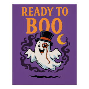 Ready to Boo – Funny Halloween Ghost Poster