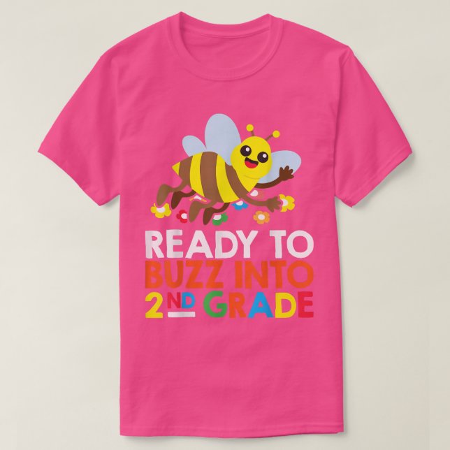 Ready To Buzz Into 2nd Grade Bee Back To School St T-Shirt (Design Front)