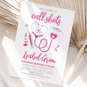 Ready to Call Shots Nurse Graduation Invitation