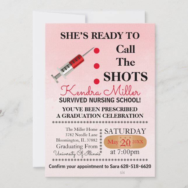 Ready To Call The Shots Graduation Invite (Front)