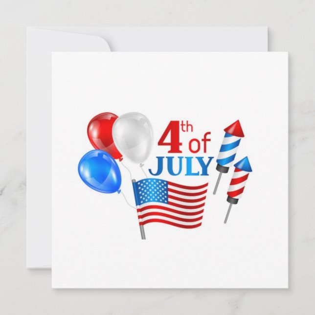 **READY TO CELEBRATE a *4th OF JULY PARTY* INVITE (Front)