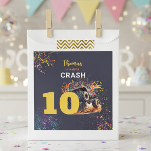 Ready to crash monster truck dark birthday favour bags