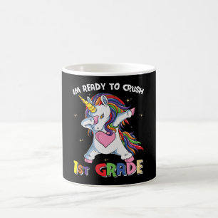 Ready to Crush 1st Grade Cute Unicorn School Kids Coffee Mug