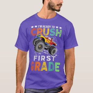 Ready to Crush 1st Grade Monster Truck Boy Back to T-Shirt