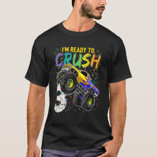 Ready To Crush 3 Monster Truck 3rd Birthday Boys T-Shirt