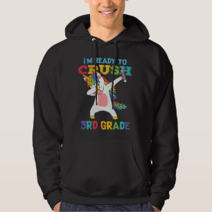 Ready to Crush 3rd Grade Cute Unicorn School Kids Hoodie