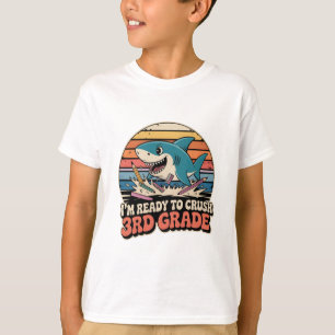 Ready to Crush 3rd Grade Retro Shark Splash T-Shirt