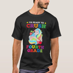 Ready To Crush 4Th Grade Autism Unicorn Back To Sc T-Shirt