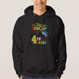 Ready To Crush 4th Grade Monster Truck Back To Sch Hoodie