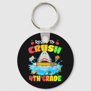 Ready To Crush 4th Grade Shark Back To School Boys Key Ring