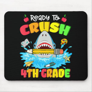 Ready To Crush 4th Grade Shark Back To School Boys Mouse Mat