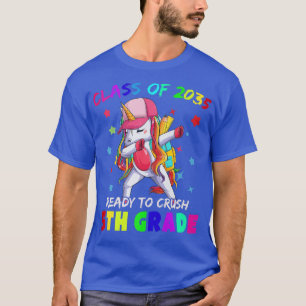 Ready To Crush 5th Grade 2035 Dabbing Unicorn Back T-Shirt