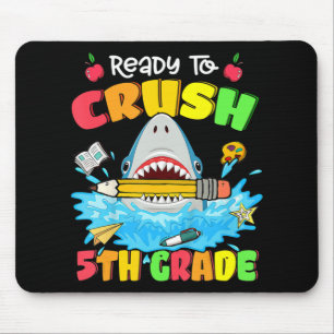 Ready To Crush 5th Grade Shark Back To School Boys Mouse Mat