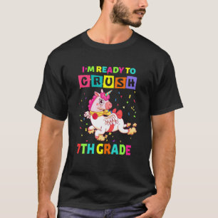 Ready To Crush 7Th Grade Cute Unicorn Kids Back To T-Shirt