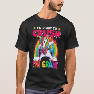 Ready to Crush 7th Grade Dabbing Unicorn Back to S T-Shirt