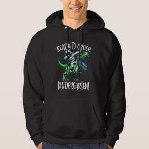 Ready to Crush Kindergarten Astronaut T Rex Back t Hoodie