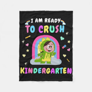 Ready To Crush Kindergarten Girl Dinosaur Ck To Sc Fleece Blanket
