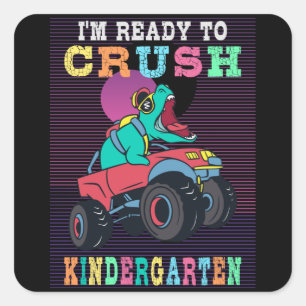 Ready to crush kindergarten square sticker