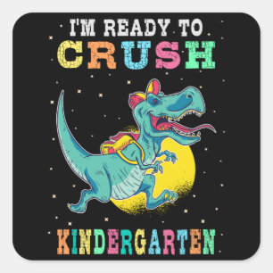 Ready to crush kindergarten square sticker