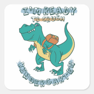 Ready to crush kindergarten square sticker