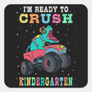 Ready to crush kindergarten square sticker