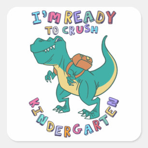 Ready to crush kindergarten square sticker