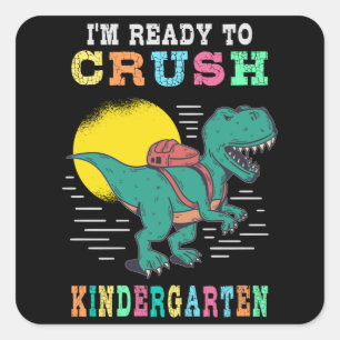 Ready to crush kindergarten square sticker