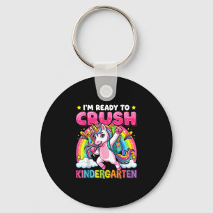 Ready to crush kindergarten unicorn back to school key ring