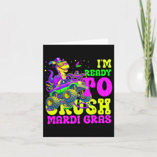 Ready To Crush Mardi Gras Monster Truck Boys Kids Card