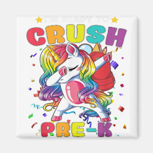 Ready To Crush Pre-k Dabbing Unicorn Back To Schoo Magnet