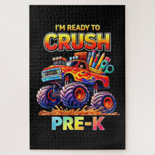 Ready to Crush Pre-K Monster Truck Back to School Jigsaw Puzzle