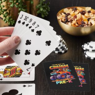 Ready to Crush Pre-K Monster Truck Back to School Playing Cards