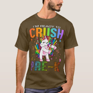 Ready to Crush PreK Back To School Pre K Unicorn K T-Shirt