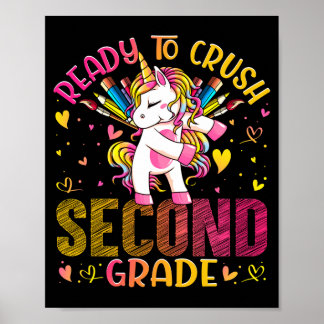 Ready to crush second 2nd grade back to school poster