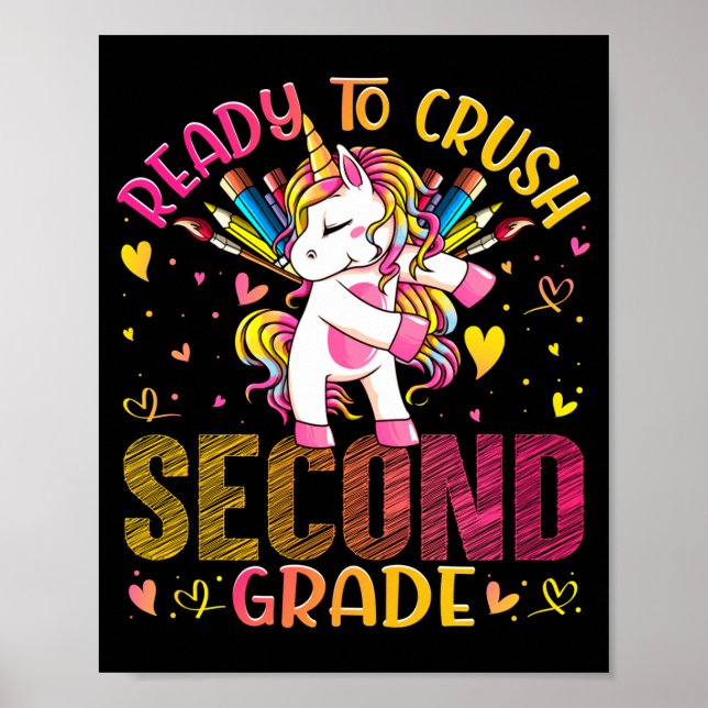 Ready to crush second 2nd grade back to school poster (Front)