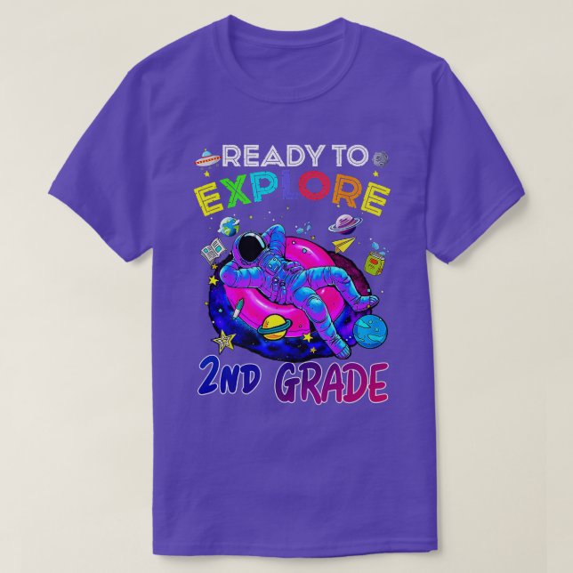 Ready to Eplore 2nd grade back to school Astronaut T-Shirt (Design Front)