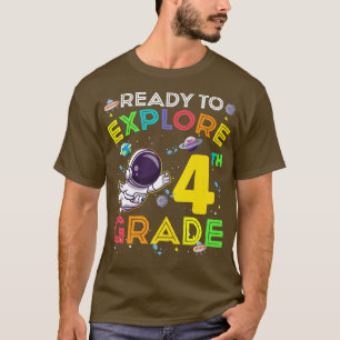 Ready to Eplore 4th Grade Cute Astronaut Kids Boys T-Shirt