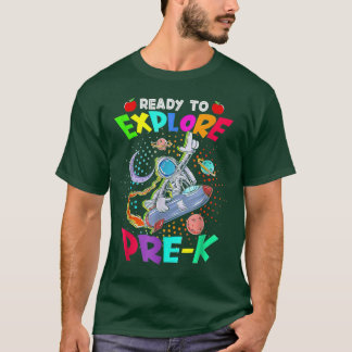 Ready to Eplore Pre K Cute Astronaut Boys Girls T-Shirt
