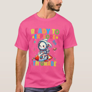 Ready To Explore 4th Grade Funny Rabbit Back To Sc T-Shirt