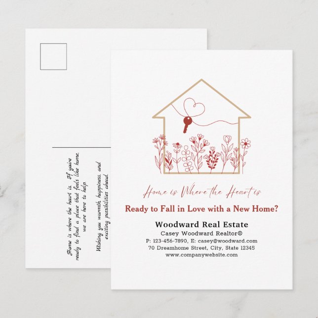 Ready to Fall in Love? | Realtor Promotional Home  Postcard (Front/Back)