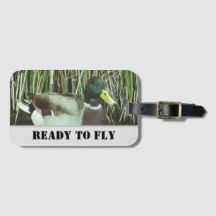 Ready to Fly Mallard Duck Photo Male Bird Luggage Tag