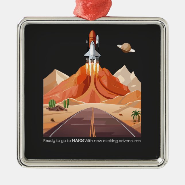 Ready to Go to Mars Metal Tree Decoration (Front)